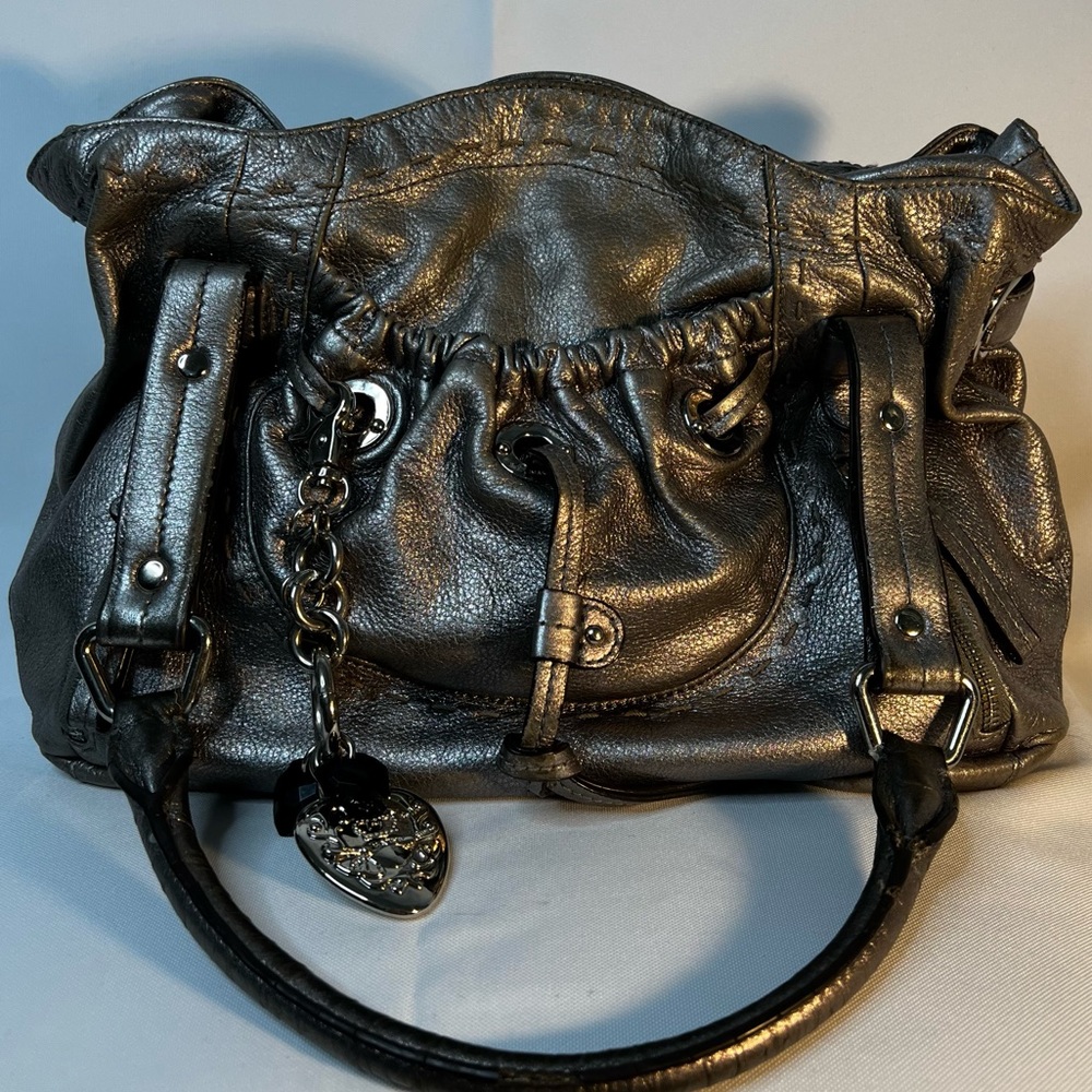 ꧁ B Makowsky Silver ‘Lisbon’ Leather Shopper ꧂